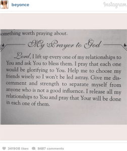 beyonce prayer ig