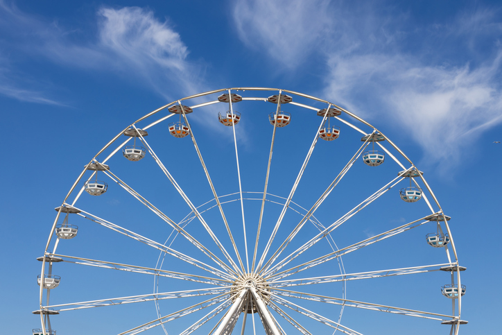 Ferris wheel with blue sky