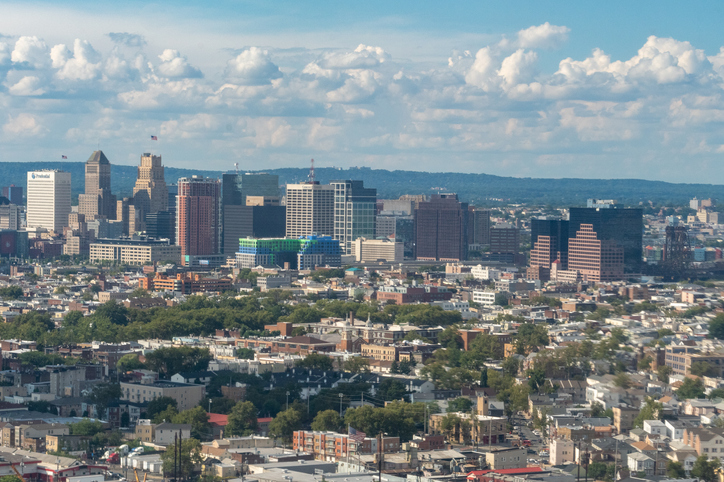 Aerial view of Newark, New Jersey